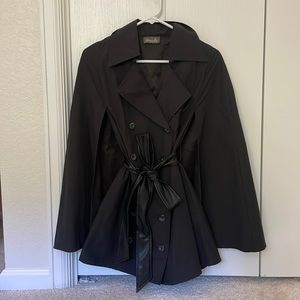 Maude Lightweight Black Cape Coat